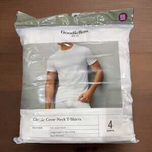 Men's Short Sleeve 4pk Crew-Neck T-Shirt - Goodfellow & Co™ White XXL